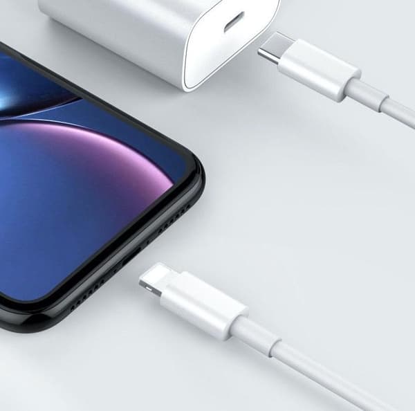 iPhone 13 12 lightning USB C-kabel støtter hurtiglading hvit