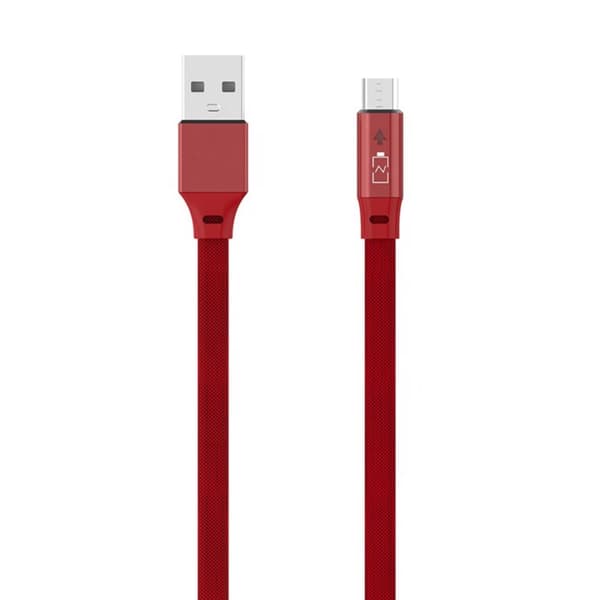 Quick Charge Kabel Micro-USB Laddkabel Indikator 1M Röd 1-Pack