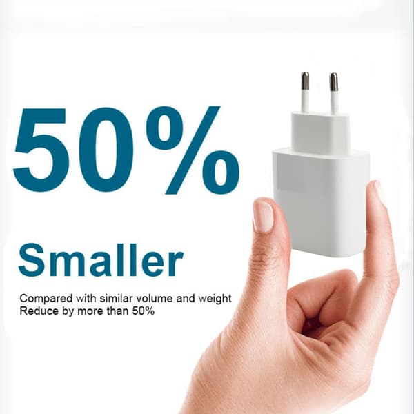 SiGN GaN Snabbladdare USB-A & USB-C, för Smartphone & Laptop, 45W - Vit