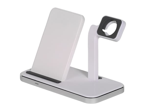 Vivanco 2 in 1 Wireless Fast Charger, Innendørs, USB, 1 m, Hvit