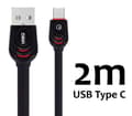 Miniatyrbild 1 av 2: UNIQ Laddkabel USB till USB-C 2 Meter Svart