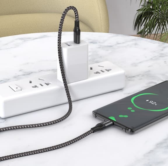USB C till USB C Kabel 1,5 Meter 60W 3A Svart Borafone
