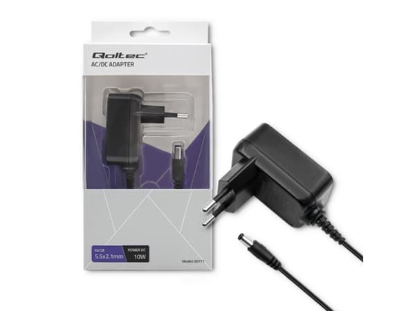 Qoltec - Strømadapter - 10 watt - 2 A (5,5 x 2,1 mm DC-jakk)