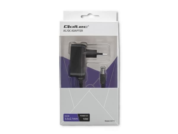 Qoltec - Strømadapter - 10 watt - 2 A (5,5 x 2,1 mm DC-jakk)