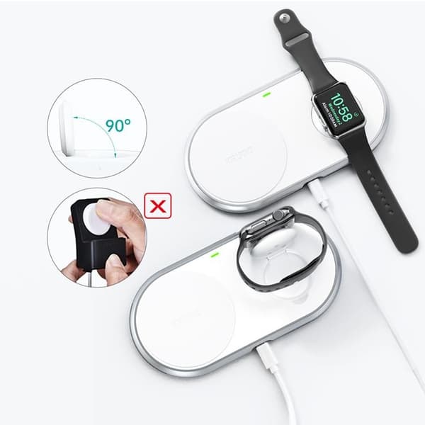 Choetech 2-in-1 trådlös Laddare för Smartphones/Apple Watch Qi