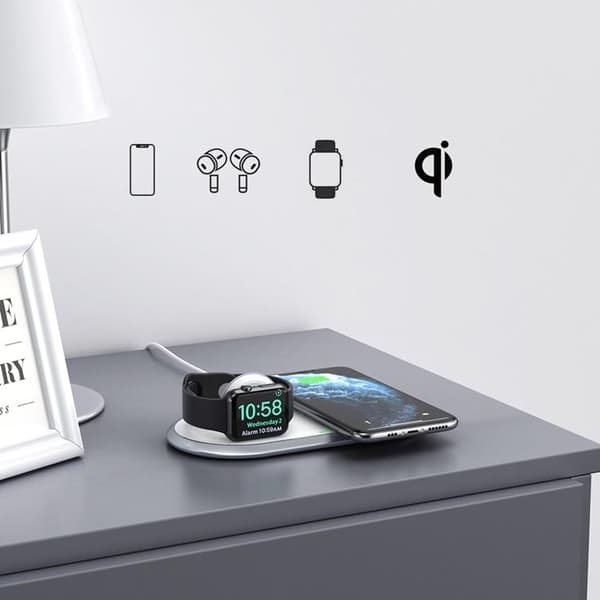 Choetech 2-in-1 trådlös Laddare för Smartphones/Apple Watch Qi