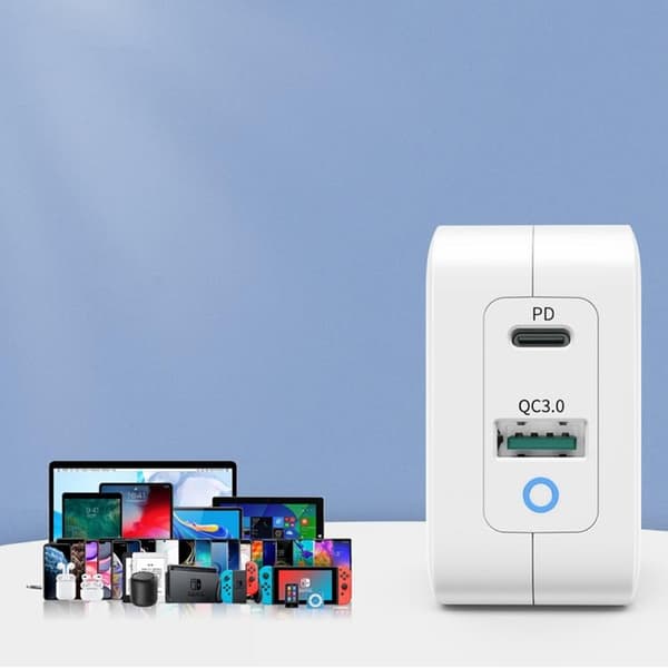 Choetech Väggladdare USB-A Till USB-C 65W - Vit