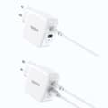 Miniatyrbild 2 av 4: Choetech Väggladdare USB-A Till USB-C 65W - Vit