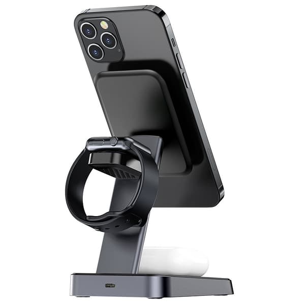 Acefast 3-in-1 Trådlös Laddare MagSafe Qi iPhone, Apple Watch, AirPods