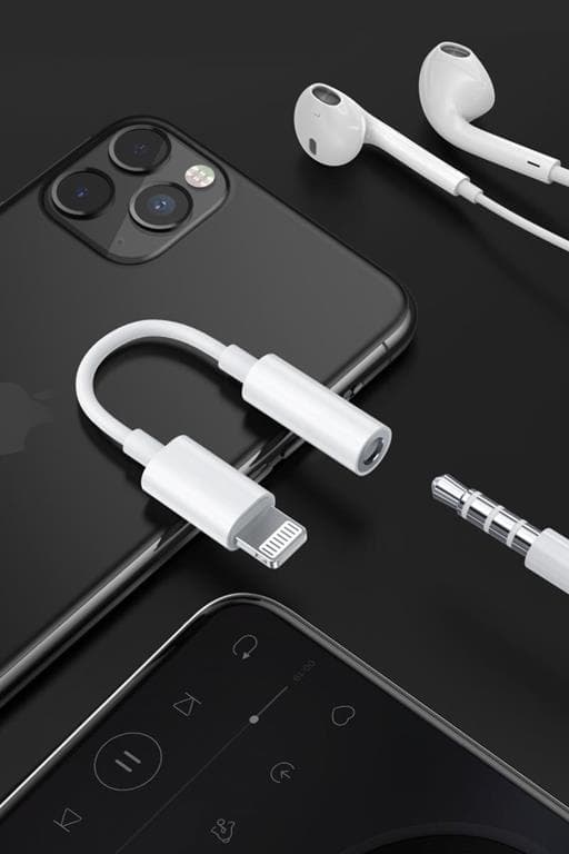 SiGN Lightning till 3.5mm AUX Adapter - Vit