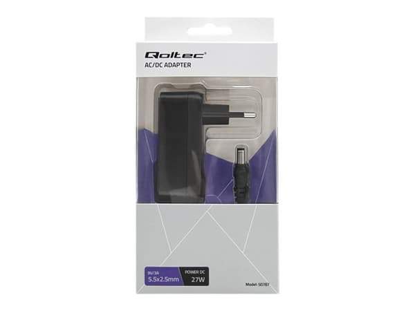 Qoltec - Strømadapter - 27 watt - 3 A (5,5 x 2,5 mm DC-jakk)