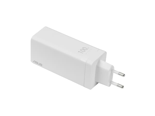 ASUS AC100-02 - Verkkolaite - GaN-tekniikka - 100 Watt - 5 A - Apple Fast Charge, Fast Charge, PD 3.0, QC 4.0 - 3 lähtöliitäntää (USB, 2 x USB-C) - v
