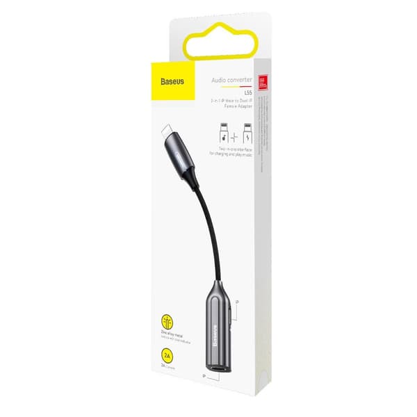 Baseus 2-in-1 Lightning to Dual Lightning for Charging, Data and audio