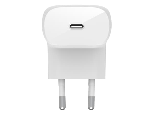 Belkin BoostCharge - Strömadapter - PPS-teknik - 30 Watt - 3 A - Fast Charge, PD 3.0 (24 pin USB-C) - vit