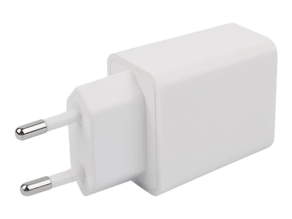 DELTACO USBC-AC146 - Strömadapter - 20 Watt - 3 A - PD (24 pin USB-C) - på kabel: USB-C - vit
