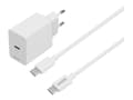 Miniatyrbild 5 av 5: DELTACO USBC-AC146 - Strömadapter - 20 Watt - 3 A - PD (24 pin USB-C) - på kabel: USB-C - vit