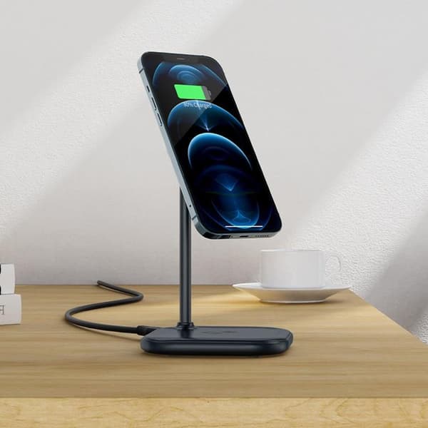 Acefast 2-in-1 Trådlös Laddare MagSafe Qi 15W Stativ iPhone Apple AirPods - Grå