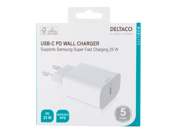 Deltaco USBC-AC147, Sisätila, AC, 6,4 A, 1,5 m, Musta