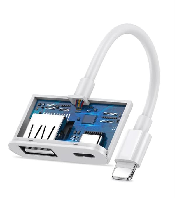 SiGN Lightning & USB Kamera Adapter 5V, 1A - Vit