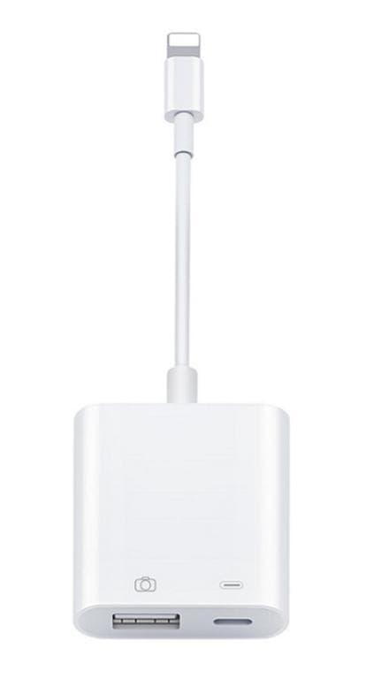 SiGN Lightning & USB Kamera Adapter 5V, 1A - Vit
