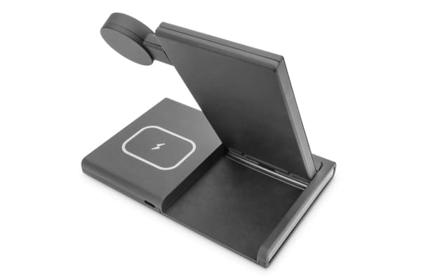 Digitus - Trådløst ladestativ - 3-i-1 - 15 watt - 2 A - QC 3.0 - svart