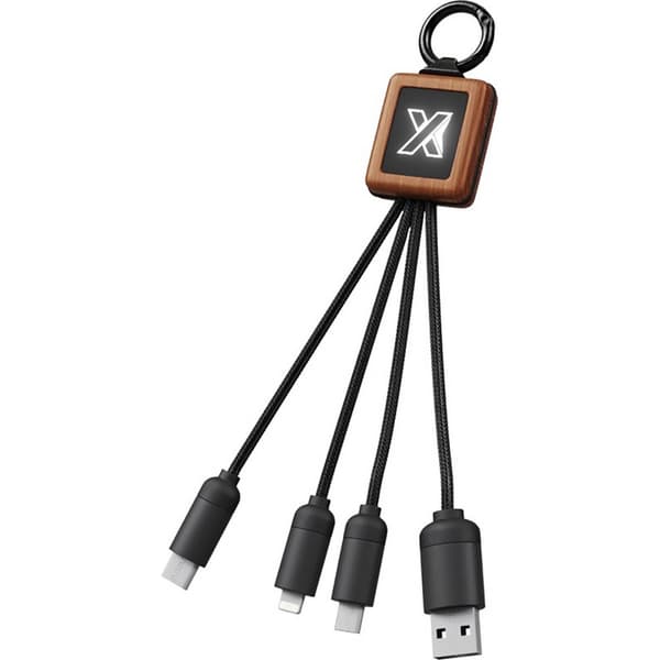 SCX Design Wood USB Charger Solid Black/Wood One Size