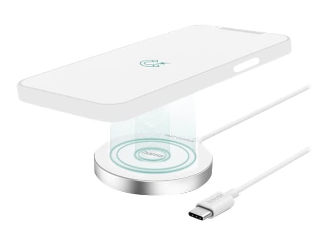 Hama Prime Line "MagCharge FC15" - Trådlös laddningsplatta - 15 Watt - Fast Charge, Turbo Fast Charge - vit - för Apple iPhone 12, 13, 14