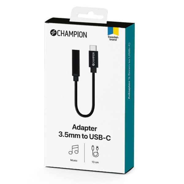 Champion 3.5 mm till USB-C Adapter - Svart