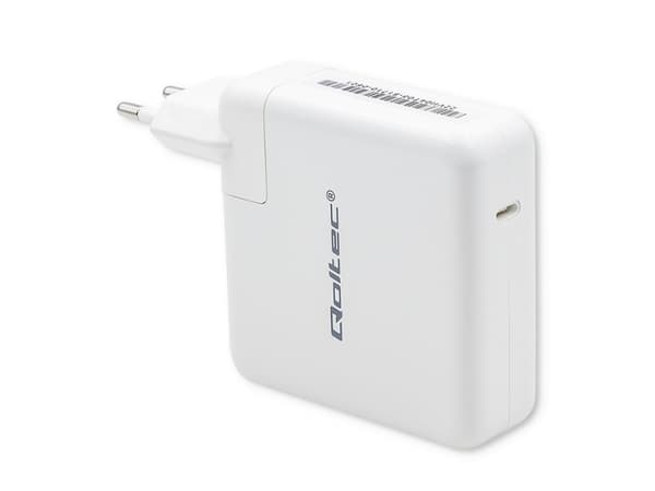 Qoltec - Strømadapter - rask - 96 watt - 4.7 A - PD (24 pin USB-C) - hvit