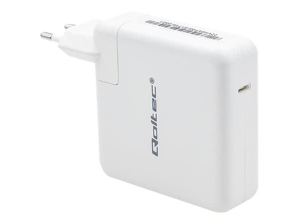 Qoltec - Strømadapter - rask - 96 watt - 4.7 A - PD (24 pin USB-C) - hvit Hvit