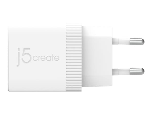 j5create JUP1420 - Strømadapter - 20 watt - 3 A - Fast Charge, PD 3.0 (24 pin USB-C) - hvit - Nord-Amerika - for Apple iPhone 12