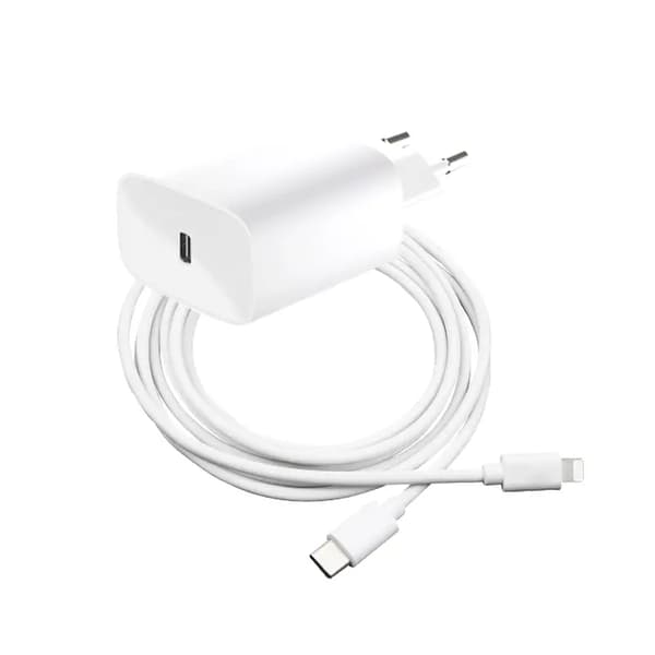 SiGN Extrem Snabbladdare Väggladdare USB-C till Lightning Kabel, 2.4A, 2m - Vit