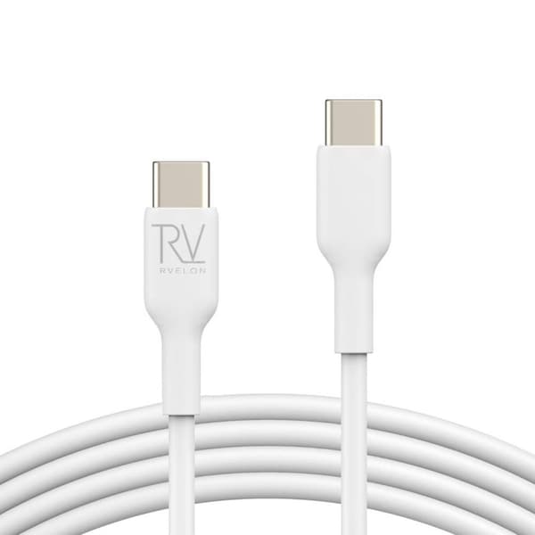 Rvelon USB-C till USB-C Kabel 1m - Vit