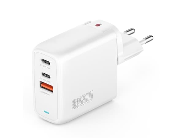 4smarts GaN FlexPro - Strømadapter - 65 watt - 5 A - Apple 2.4A, Fast Charge, Super Charge, Power Delivery 3.1, Apple Fast Charge, QC 4.0+ - 3 utgang