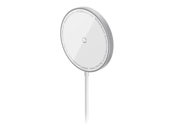 Baseus Simple Mini3 - Trådløs ladepute - magnetisk - 15 watt - Fast Charge - sølv Hvit