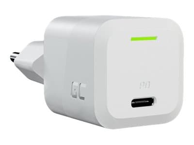 Green Cell - Strømadapter - PowerGaN - 33 watt - 3 A - PD 3.0, GC Ultra Charge, Programmable Power Supply (PPS) (24 pin USB-C) - snøhvitt Hvit