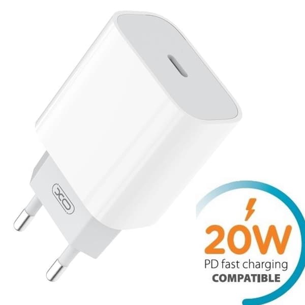 Snabbladdare 20W PD USB-C för iPhone 11/12/13/14/15, Samsung Valkoinen