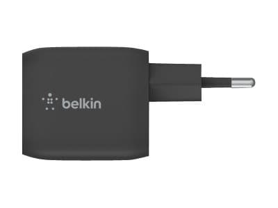 Belkin BoostCharge Pro - Strømadapter - PPS- og GaN-teknologi - 45 watt - 3 A - Fast Charge, PD 3.0 - 2 utgangskontakter (2 x USB-C) - svart