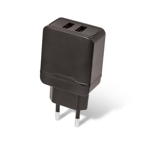 Setty 2 x USB Väggladdare 2.4A, Svart