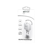 Lader GAN 220V 2xUSB-C+1xUSB-A PD 45W+18W+5A (total 65W) Hvid