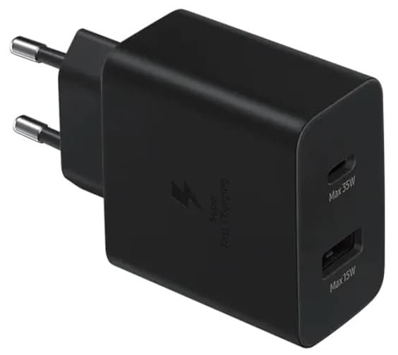 Samsung EP-TA220NBEGEU 35W Strömadapter 1X USB-C + 1X USB-A Sort