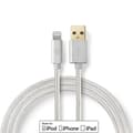 Miniatyrbild 2 av 11: Nedis Lightning Kabel | USB 2.0 | Apple Lightning, 8-stifts | USB-A Hane | 480 Mbps | Guldplaterad | 1.00 m | Rund | Flätad / Nylon | Aluminium | Kart