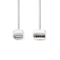 Miniatyrbillede 3 af 5: Nedis Lightning Kabel | USB 2.0 | Apple Lightning 8-pin | USB-A Han | 480 Mbps | Nikkelplateret | 2.00 m | Runde | PVC | Hvid | Box