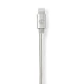 Miniatyrbilde 5 av 11: Nedis Lightning Kabel | USB 2.0 | Apple Lightning 8-Pinners | USB-C™ Hann | 480 Mbps | Gull belagt | 1.00 m | Rund | Flettet / Nylon | Aluminium / Søl
