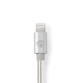 Miniatyrbilde 7 av 11: Nedis Lightning Kabel | USB 2.0 | Apple Lightning 8-Pinners | USB-C™ Hann | 480 Mbps | Gull belagt | 1.00 m | Rund | Flettet / Nylon | Aluminium / Søl