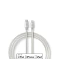 Miniatyrbilde 1 av 11: Nedis Lightning Kabel | USB 2.0 | Apple Lightning 8-Pinners | USB-C™ Hann | 480 Mbps | Gull belagt | 1.00 m | Rund | Flettet / Nylon | Aluminium / Søl