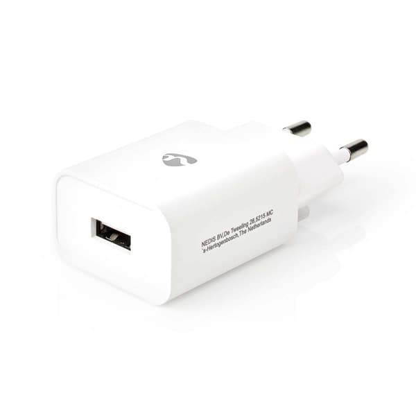 Nedis Vægoplader | 12 W | Hurtigopladningsfunktion | 1x 2.4 A A | Antal output: 1 | USB-A | Uden Kabel | Single Voltage Output | Hvid Hvid