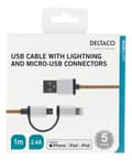 Miniatyrbillede 4 af 5: DELTACO USB-synk-/opladerkabel til iPod, iPhone, iPad og andre enheder