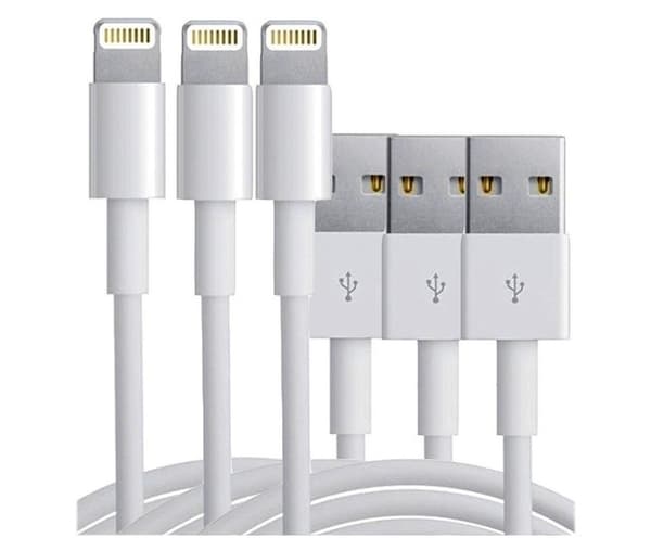 USB-kabler av ekstra høy kvalitet for iPhone og iPad, 1 meter (3-pk)