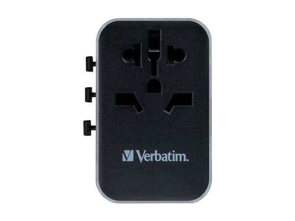 Verbatim Universal Travel Adapter UTA-04 3xUSB-A,2xUSB-C vähittäismyyntipakkaus